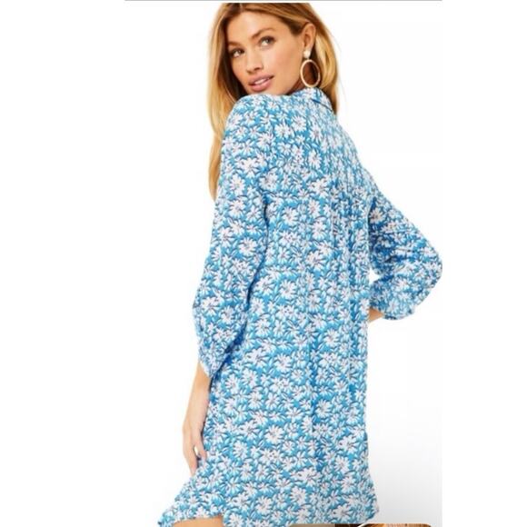 Lilly Pulitzer Natalie Coverup Lunar Blue Palm Beach Petals Sz XS MSRP 118.00 - Picture 1 of 16